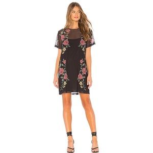 Night Rose Mesh Tee Dress